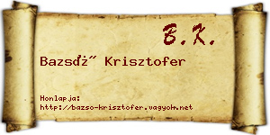 Bazsó Krisztofer névjegykártya